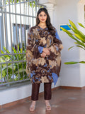 Jyoti Fashion Women's Coffee Cotton Blend Printed Designer Kurta Set with Dupatta