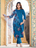 Jyoti Fashion Women's Morpich Silk Handwork Designer Kurta Set with Dupatta