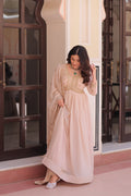 Jyoti Fashion Women's Beige Star Georgette Embroidered Anarkali Set With Dupatta