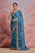 Jyoti Fashion Women's Morpich Coding Sequence Georgette Saree with Blouse
