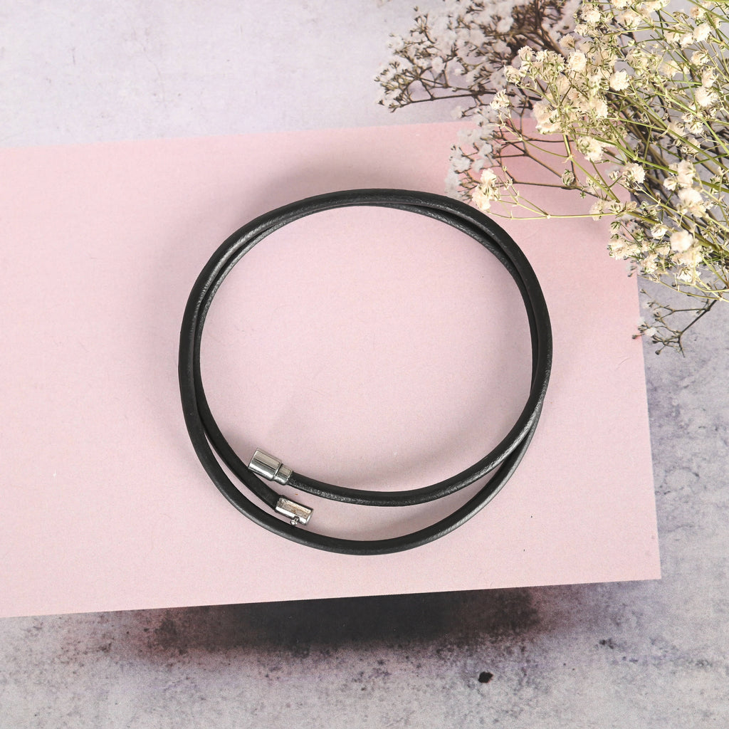 NVR Men Black Wraparound Bracelet