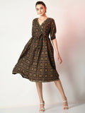 Myshka Women's Multi Empire Printed Dress