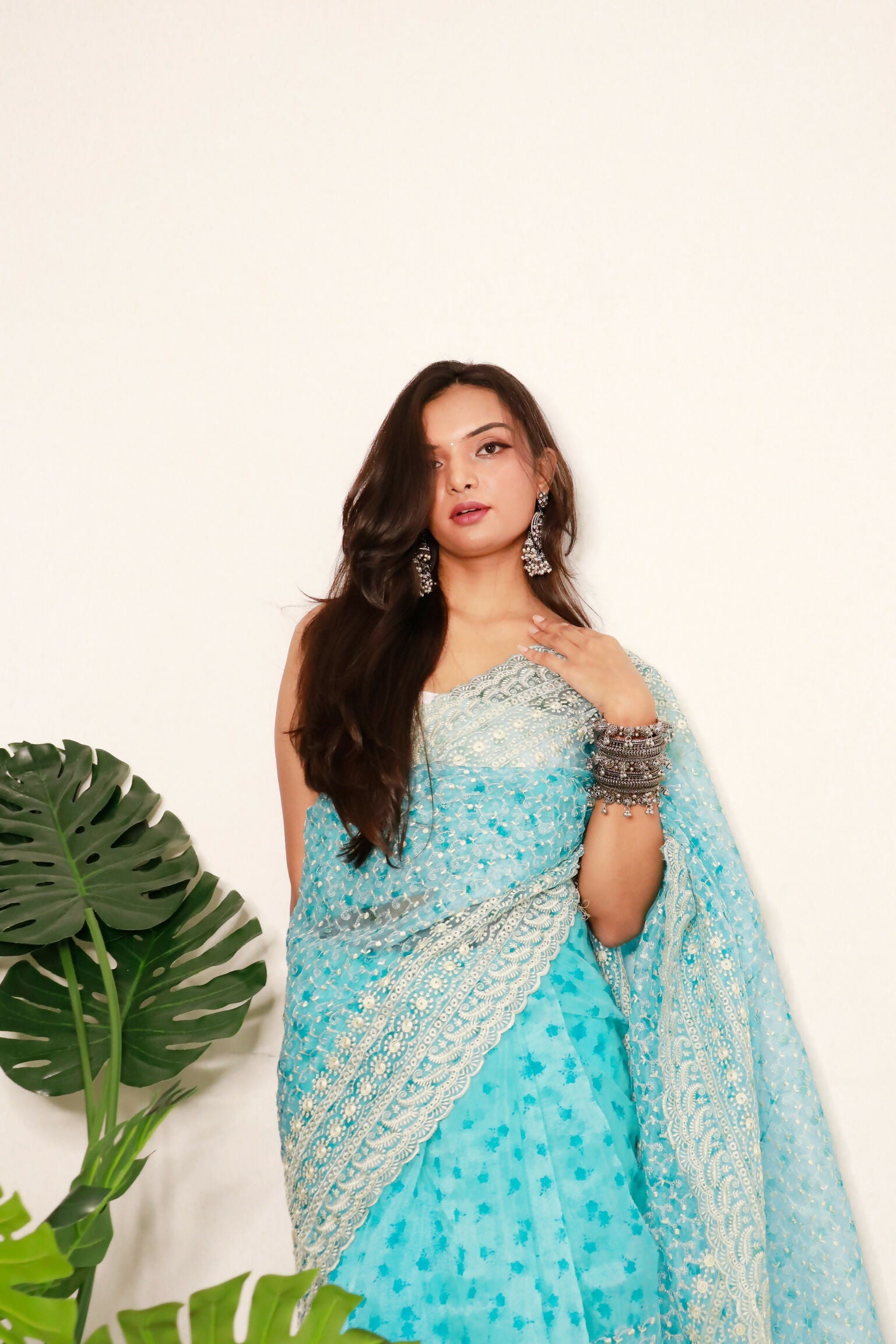 Vamsee Divya Sky Organza Saree