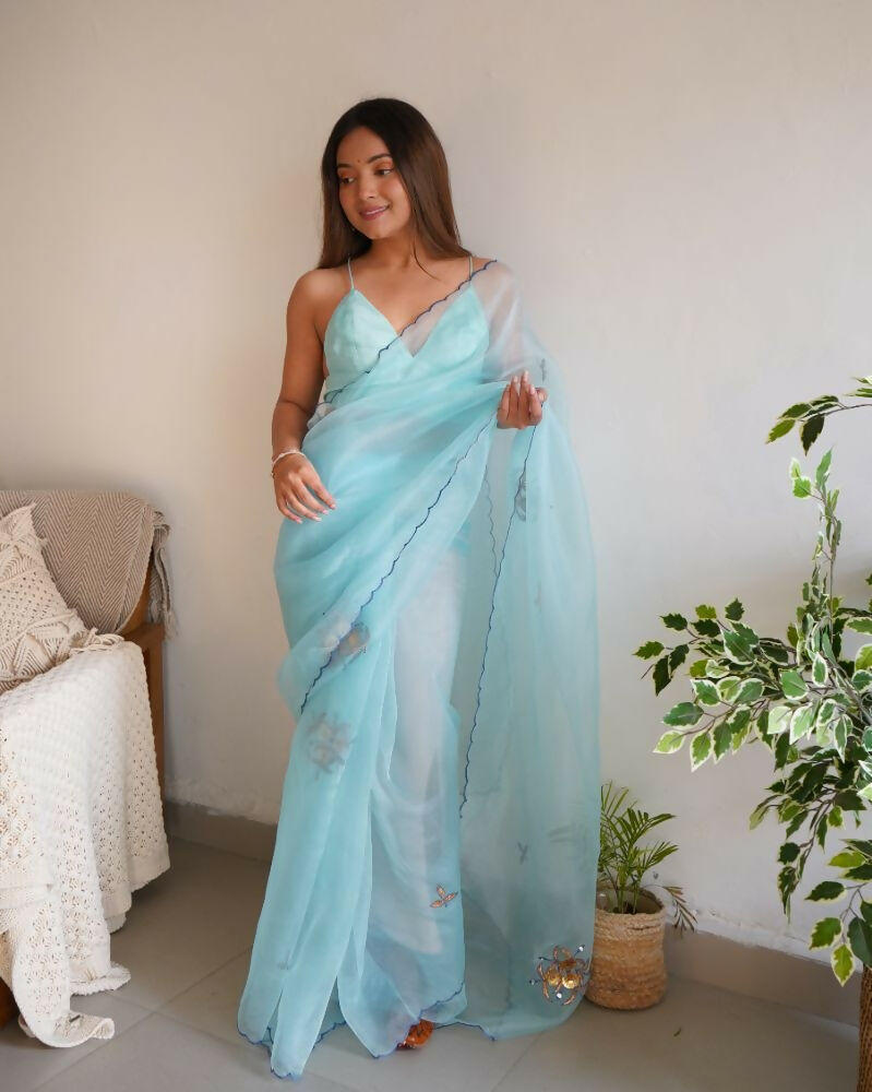 Vamsee Ena Sky Organza Saree