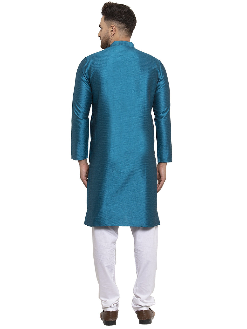 Jompers Men's Peacock Jacquard Kurta Only