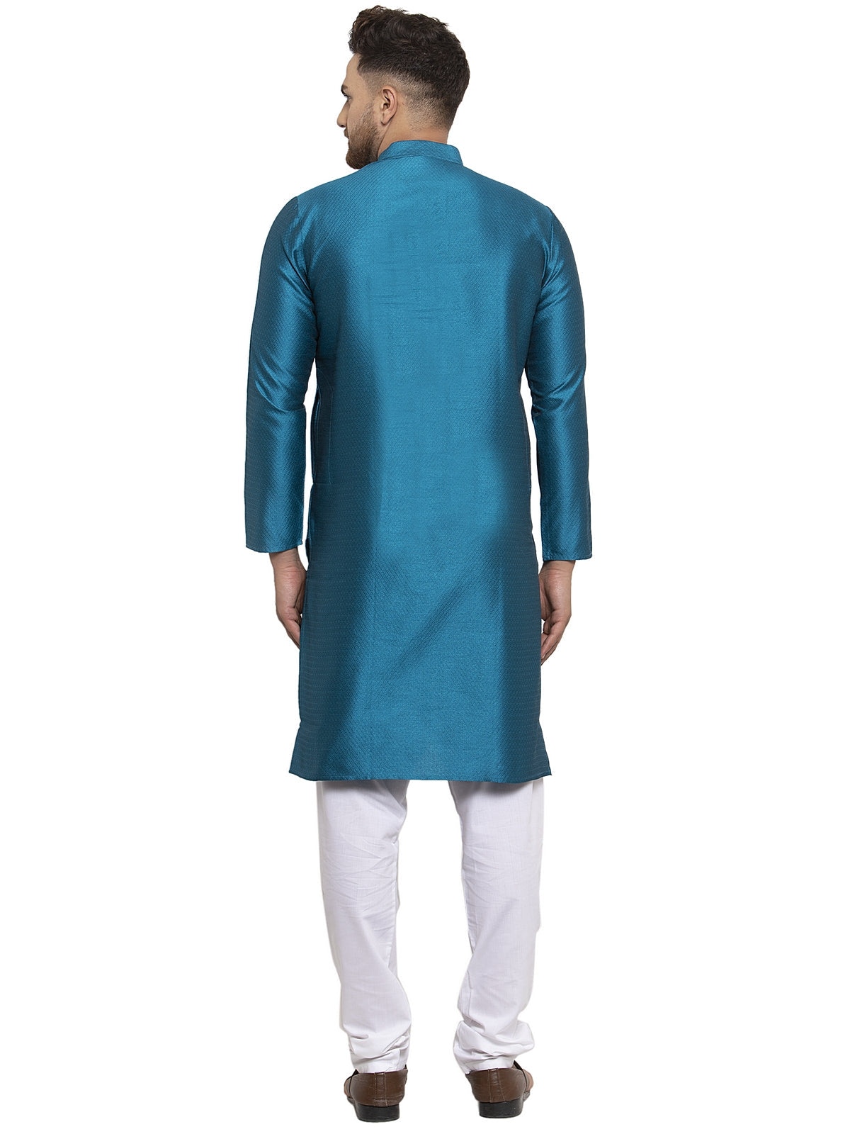 Jompers Men's Peacock Jacquard Kurta Only
