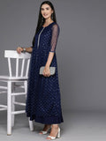 Ahalyaa Women's Traditional wear Ethnic Dress - Navy Blue