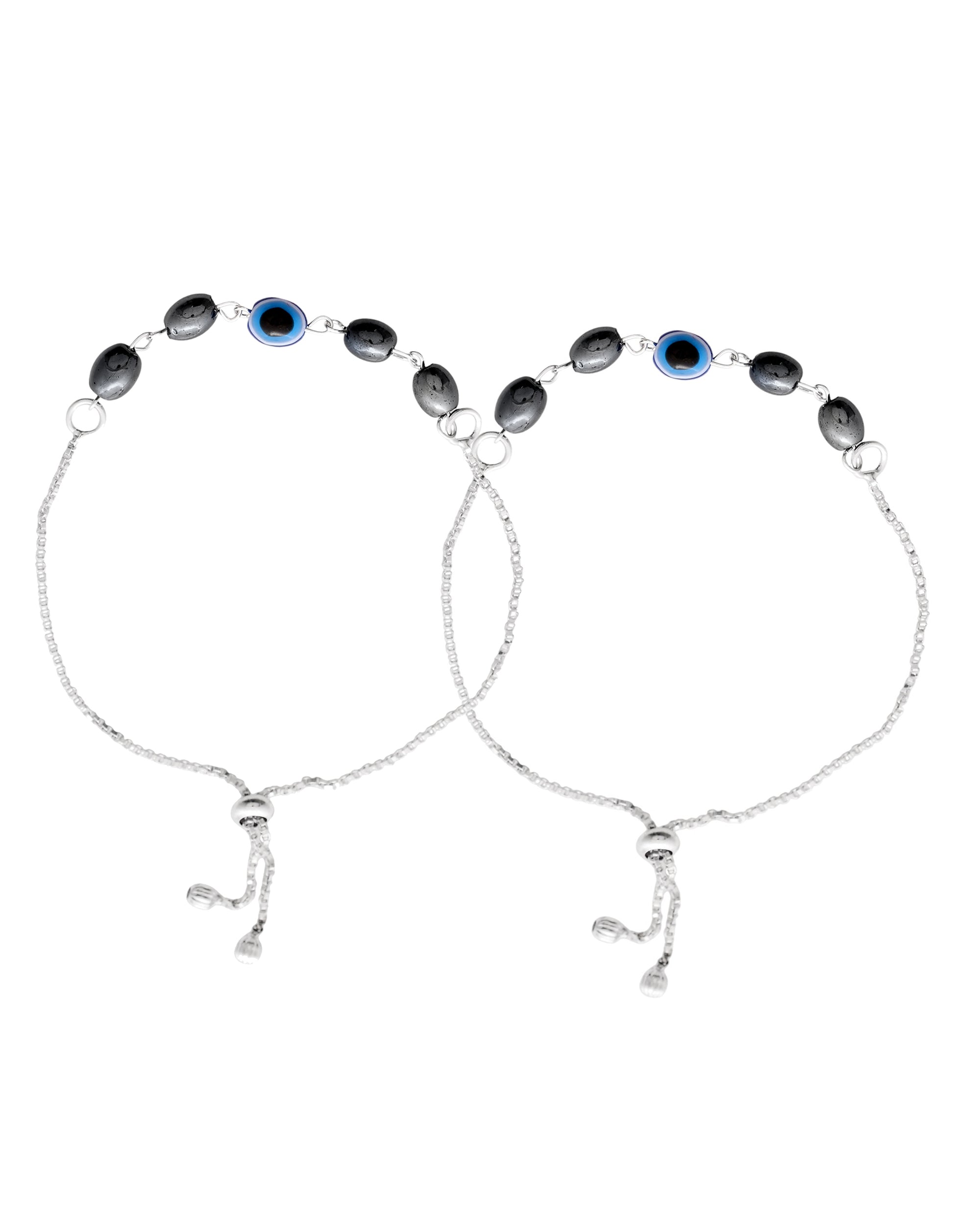 Jewels Nest Stylish Oxidized Silver & Blue Beaded Anklet – Elegant & Trendy