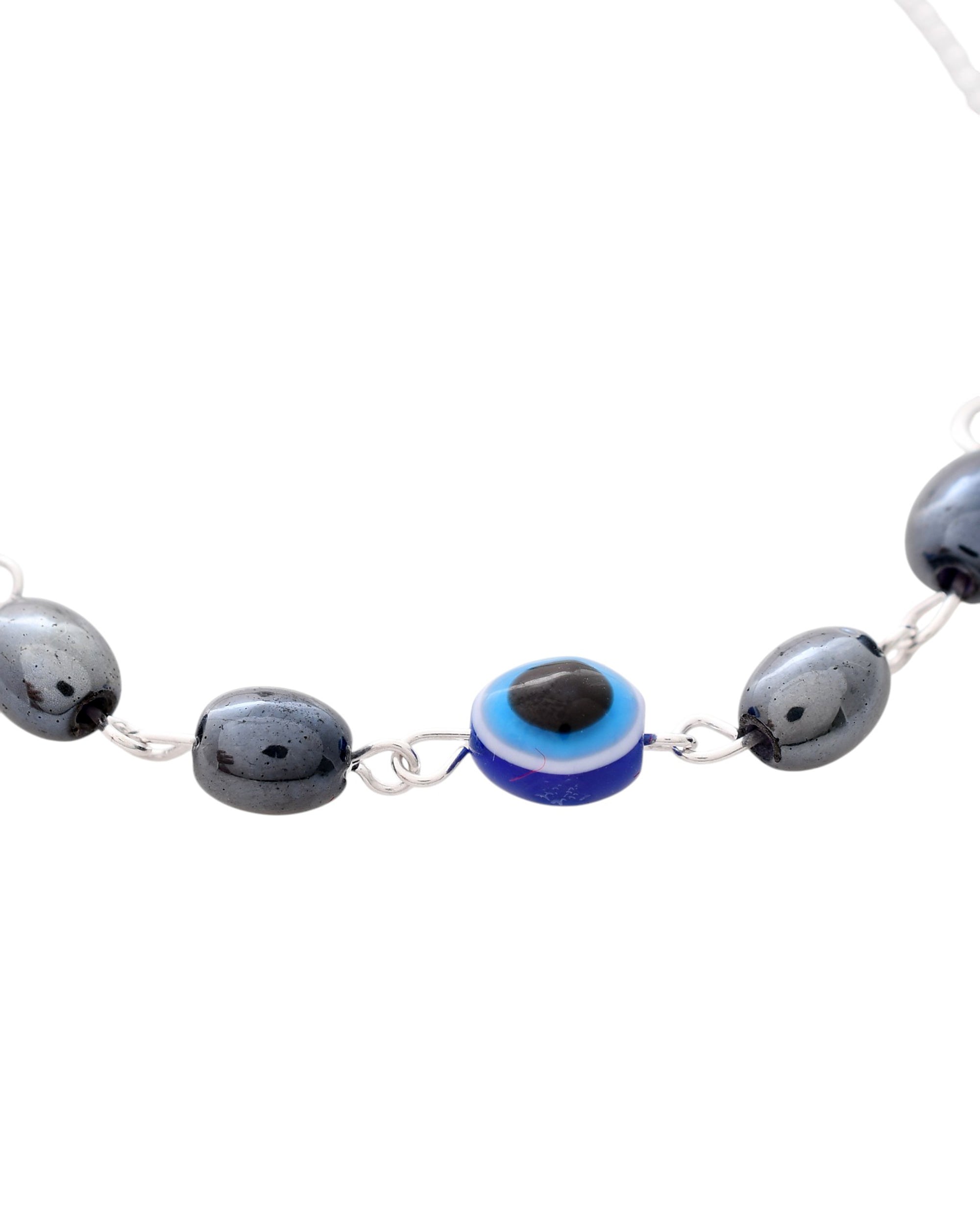 Jewels Nest Stylish Oxidized Silver & Blue Beaded Anklet – Elegant & Trendy