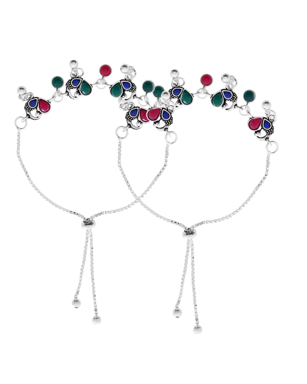 Jewels Nest Stylish Silver-Plated Designer Anklet