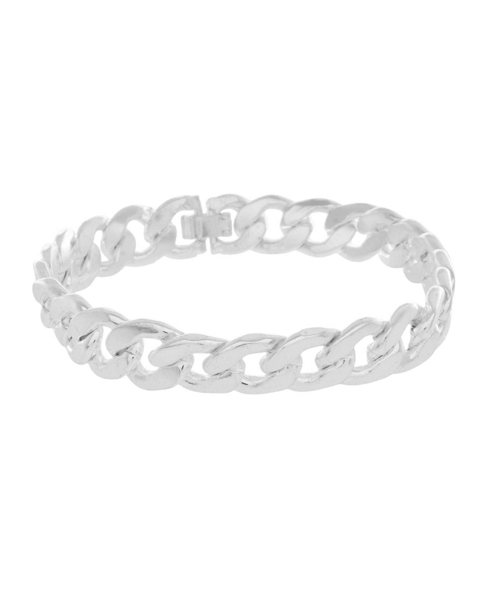 Jewels Nest Stylish Silver-Plated Chain Bracelet