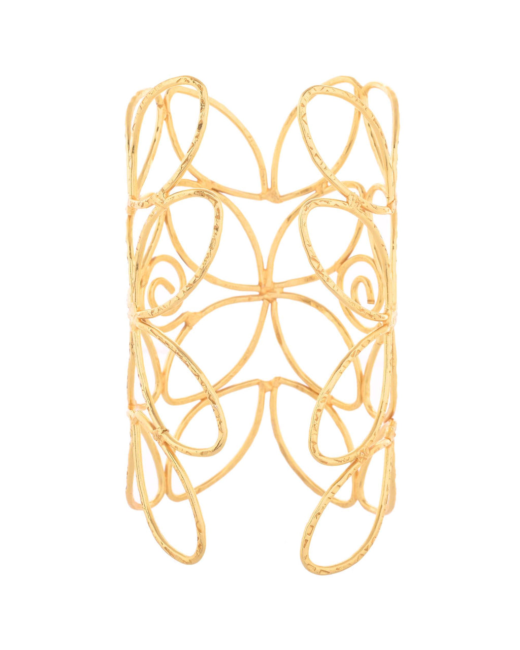 Jewels Nest Statement Gold Cutout Leaf Cuff Bracelet