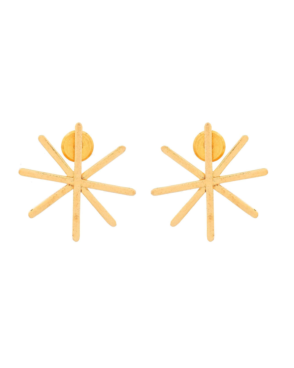 Jewels Nest Gold-Plated Statement Starburst Stud Earrings | Anti-Tarnish Bold Geometric Earwear for Women