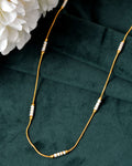 Jewels Nest Dual-Tone Cylinder Beads Gold Chain