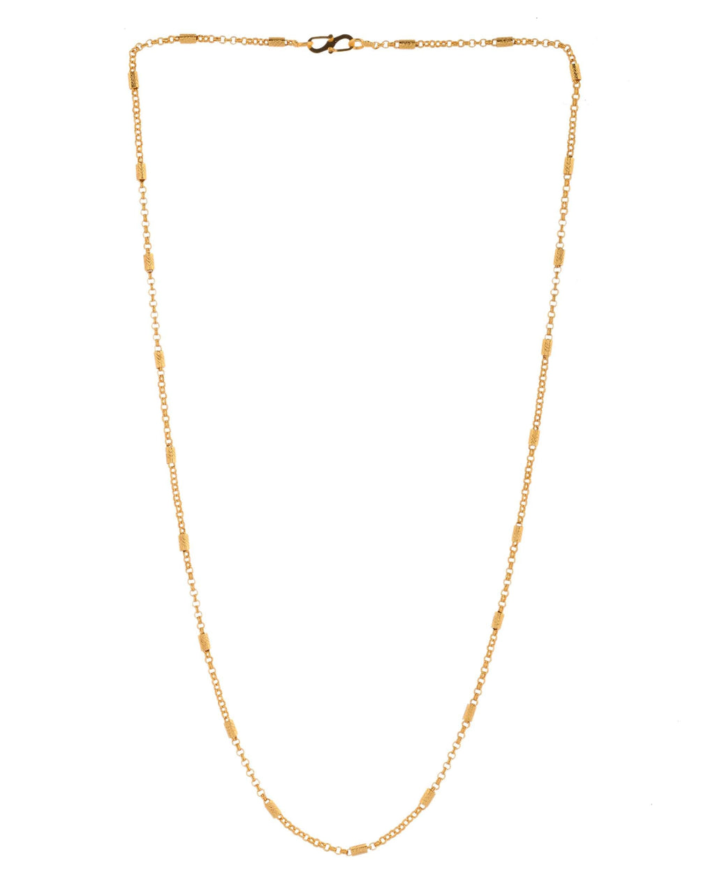Jewels Nest Subtle Cylinder-Link Gold Necklace