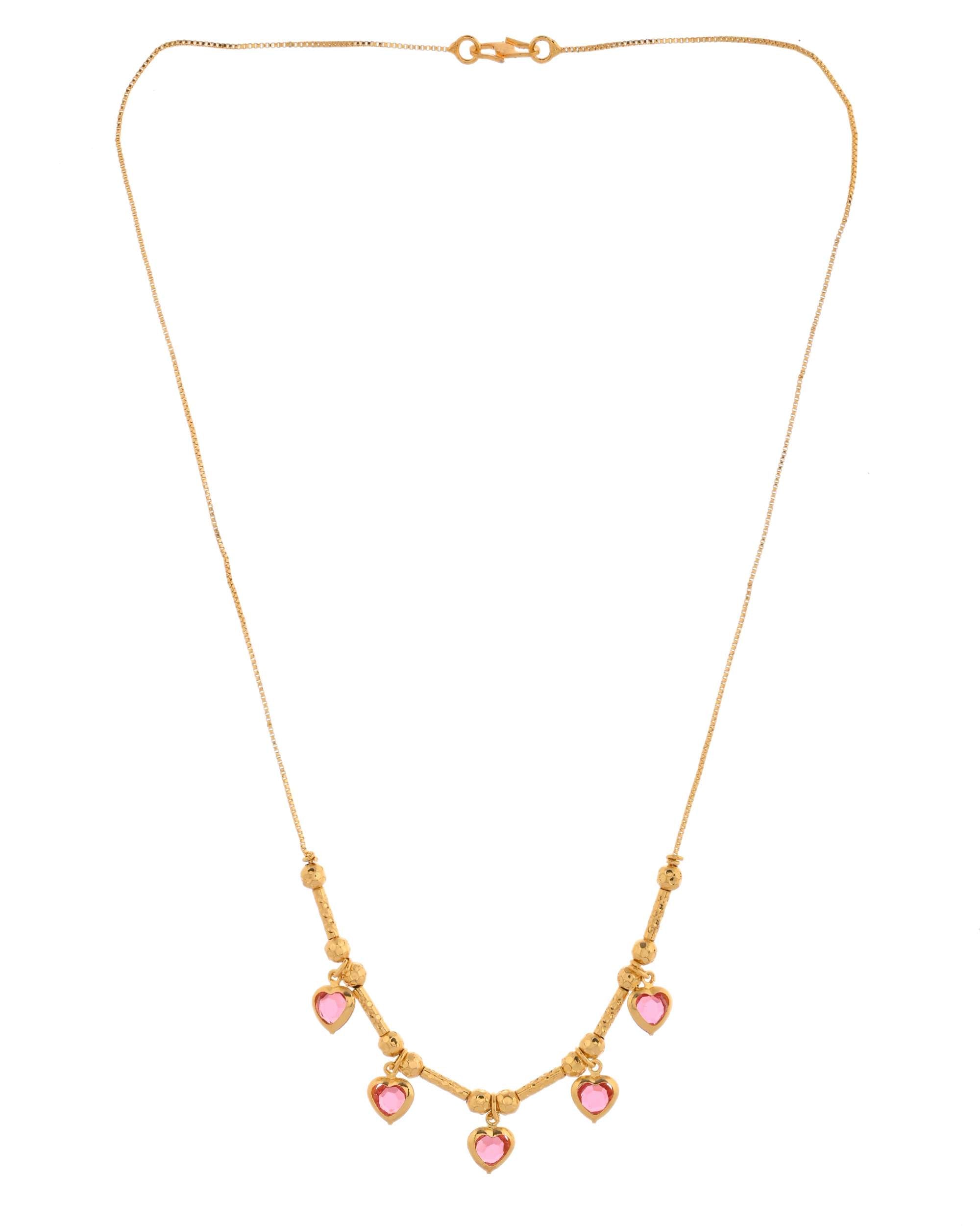 Jewels Nest Love-Inspired Gold Chain with Dainty Heart Drops