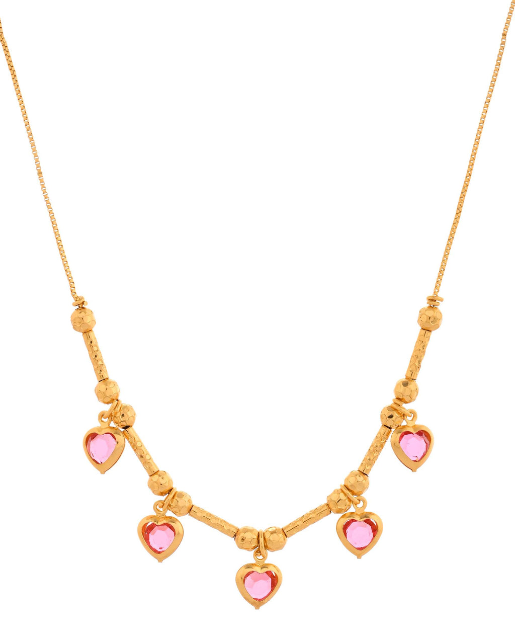 Jewels Nest Love-Inspired Gold Chain with Dainty Heart Drops