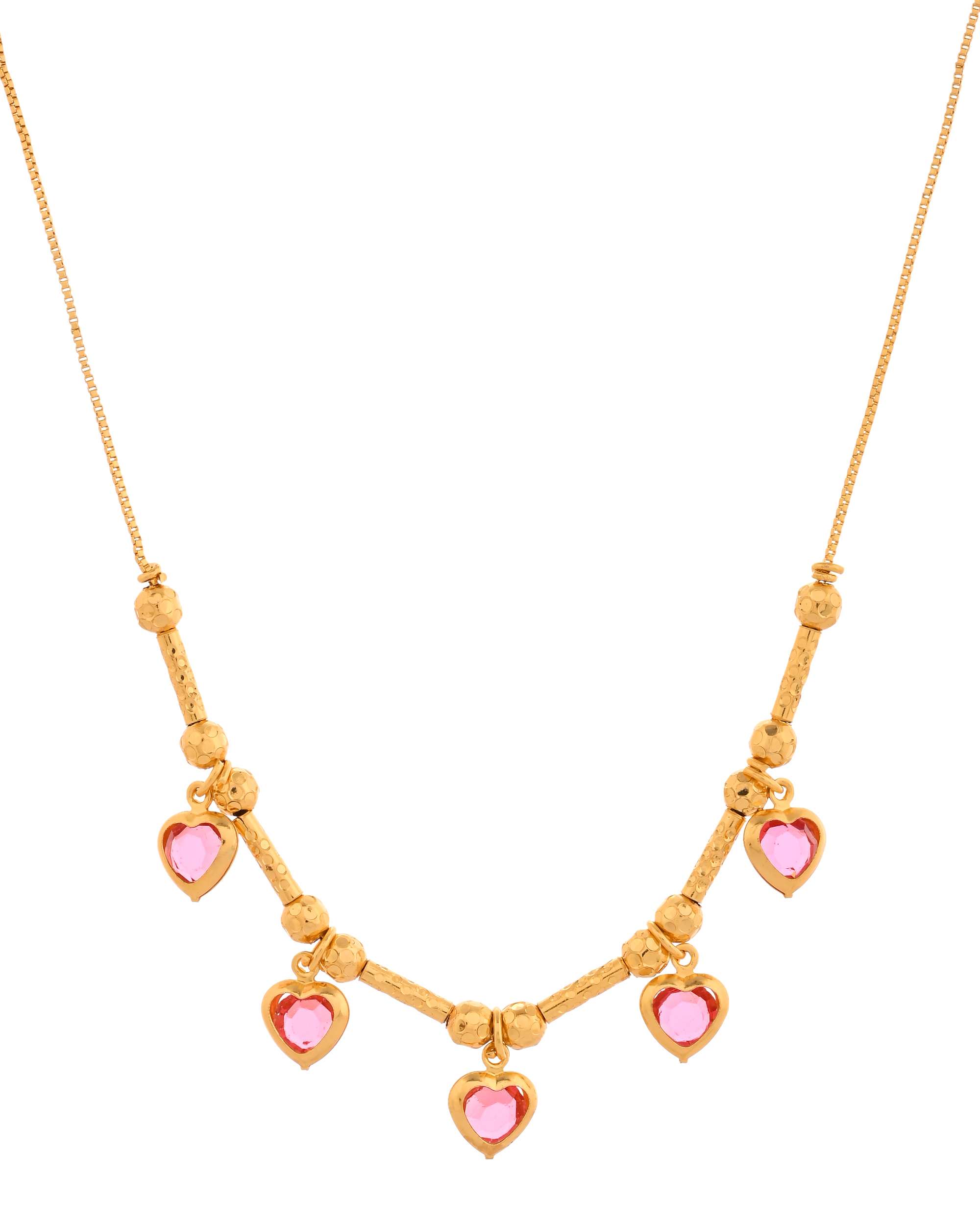 Jewels Nest Love-Inspired Gold Chain with Dainty Heart Drops