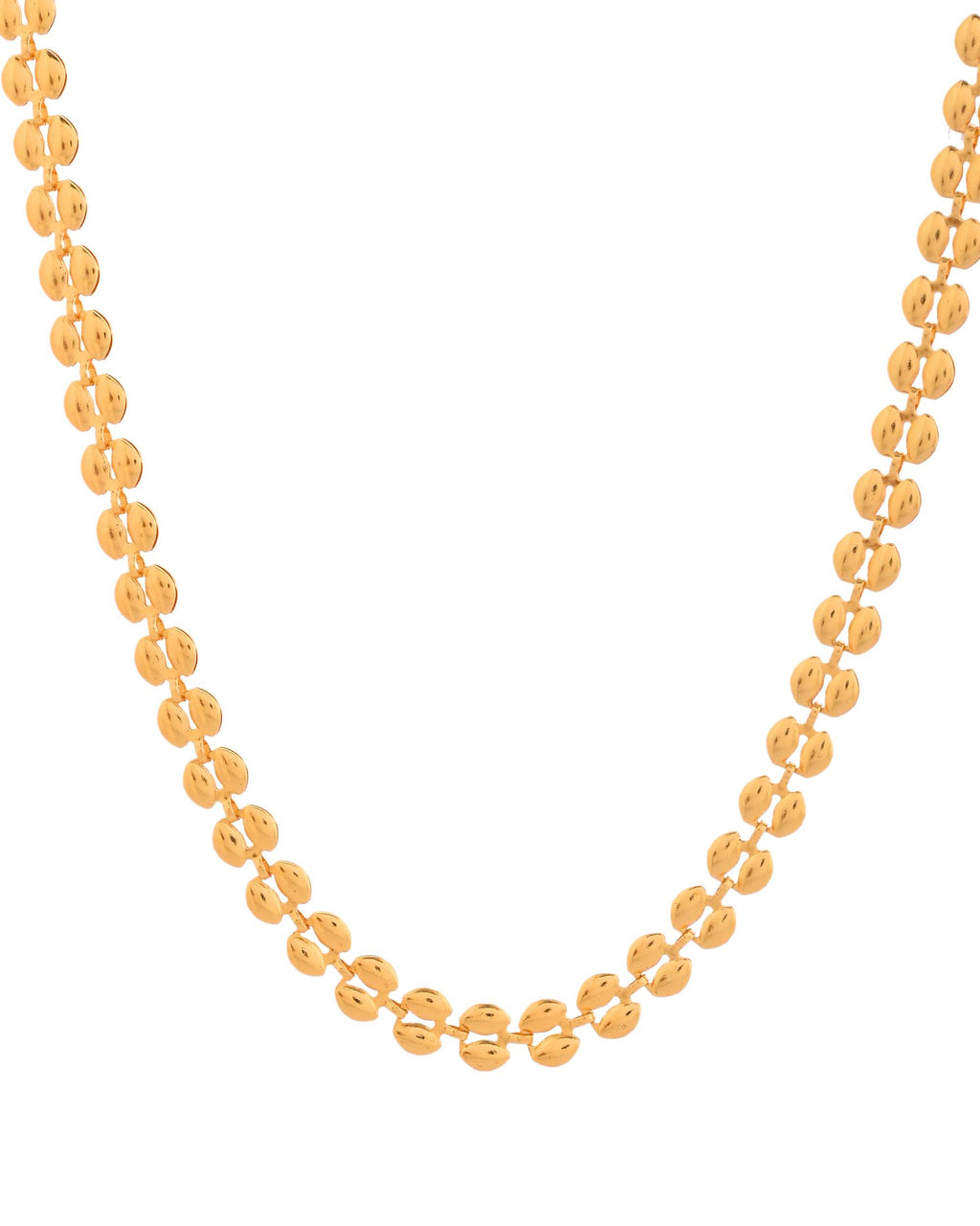 Jewels Nest Statement Gold-Plated Chain with Smooth Rounded Beads