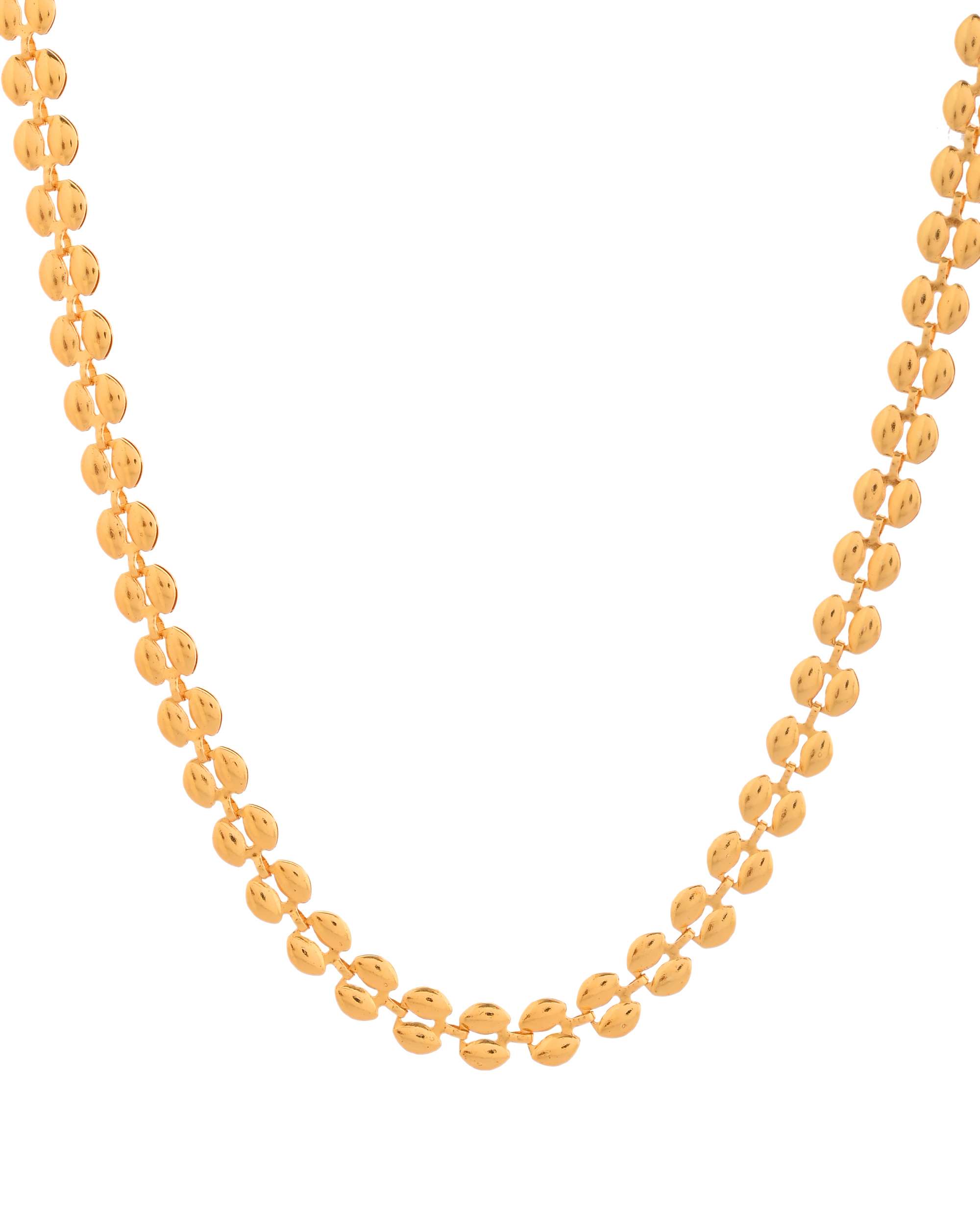 Jewels Nest Statement Gold-Plated Chain with Smooth Rounded Beads