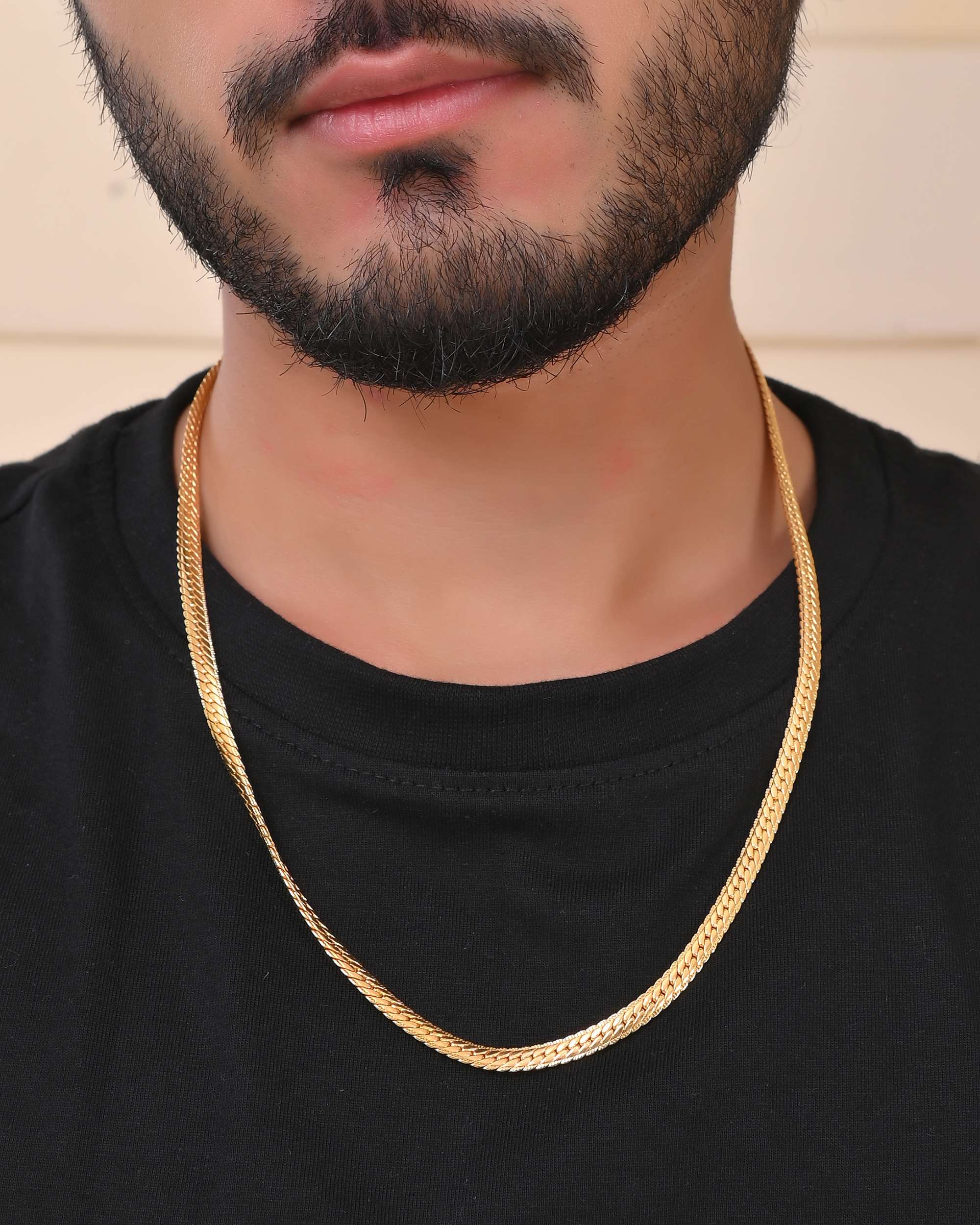 Jewels Nest Gold - Plated Flat Snake Chain