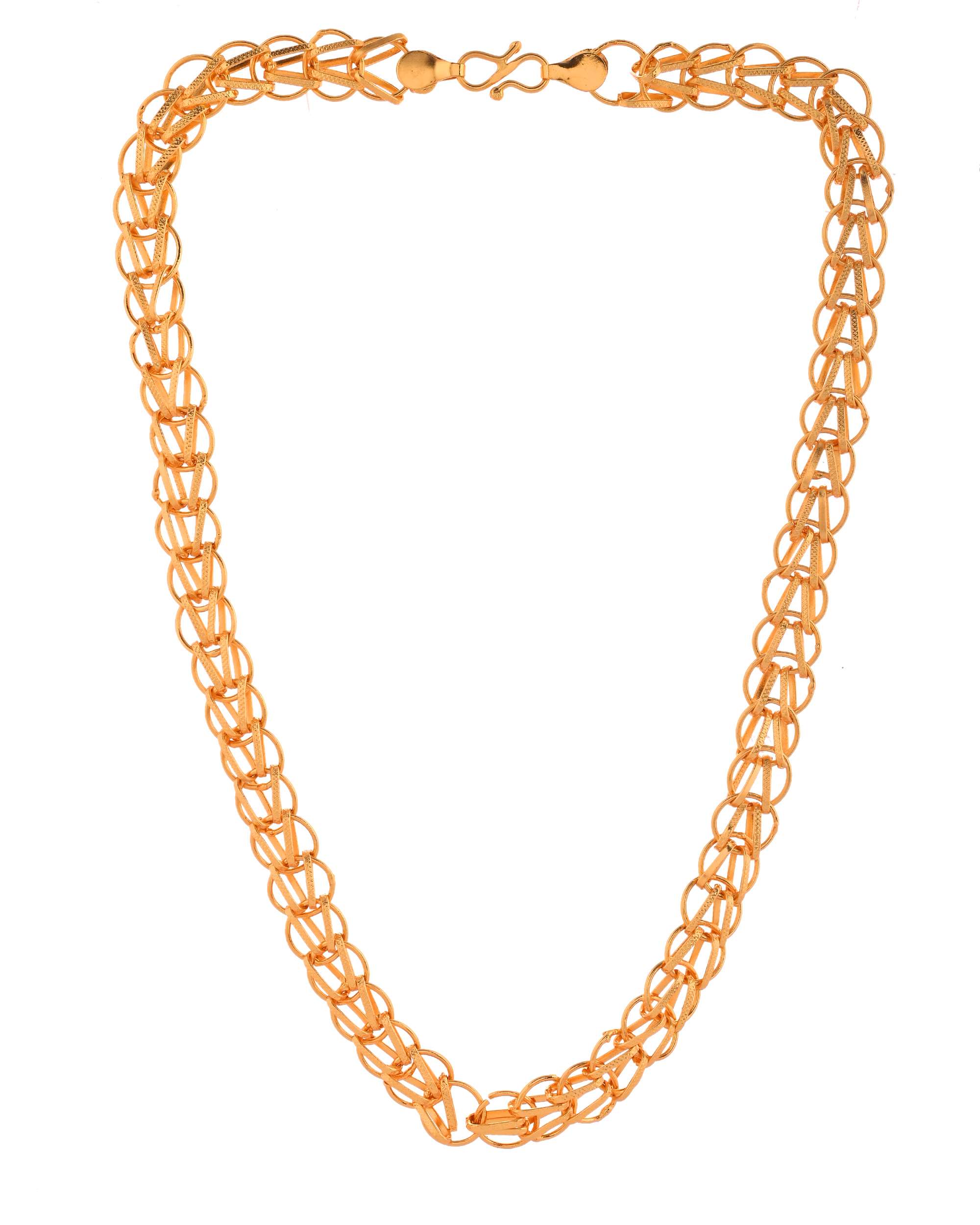 Jewels Nest Heavy Look Gold Chain with Dual-Layer Design