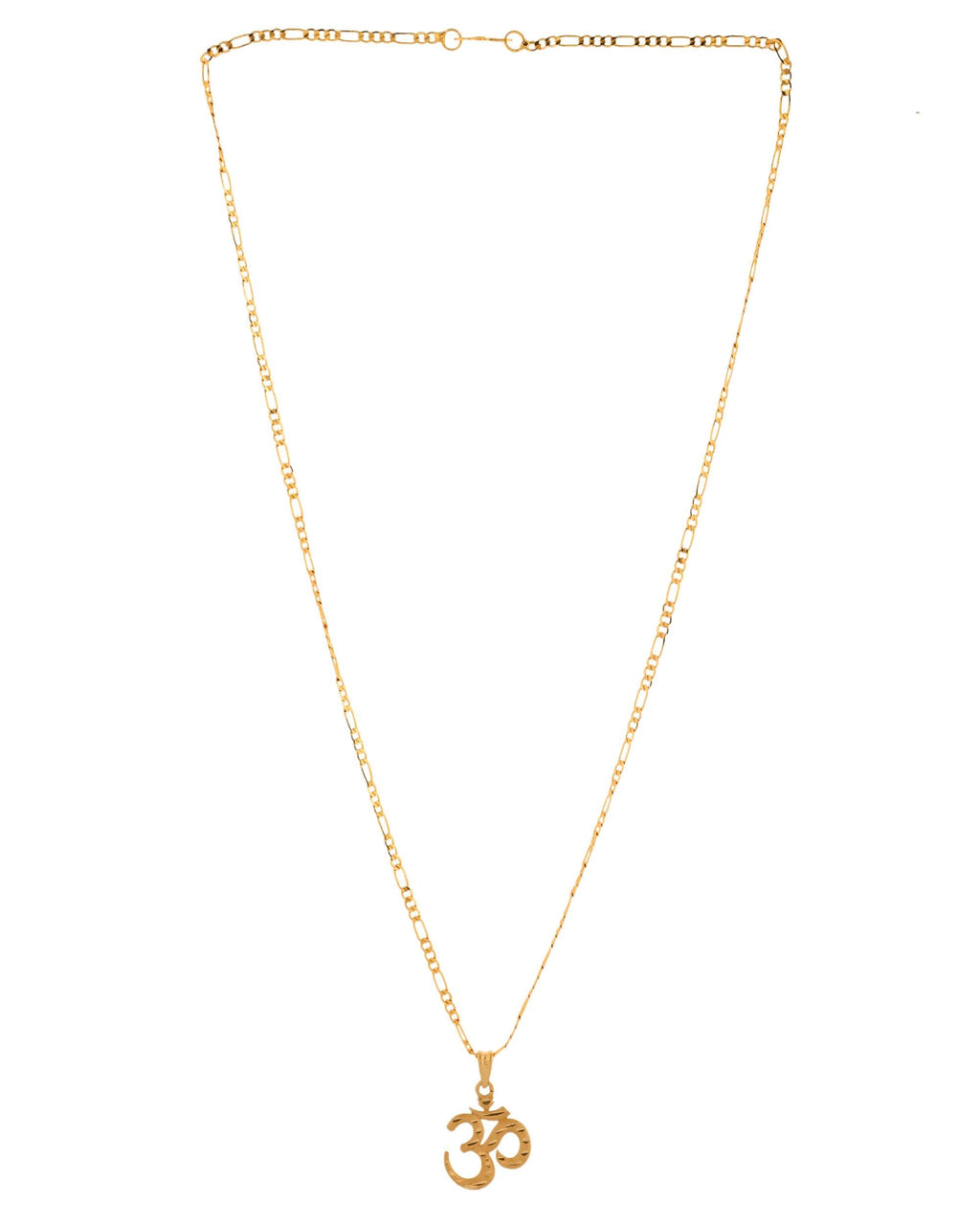 Jewels Nest Gold-Toned Om Pendant Chain for Men & Women | Devotional Lord Shiva Jewelry