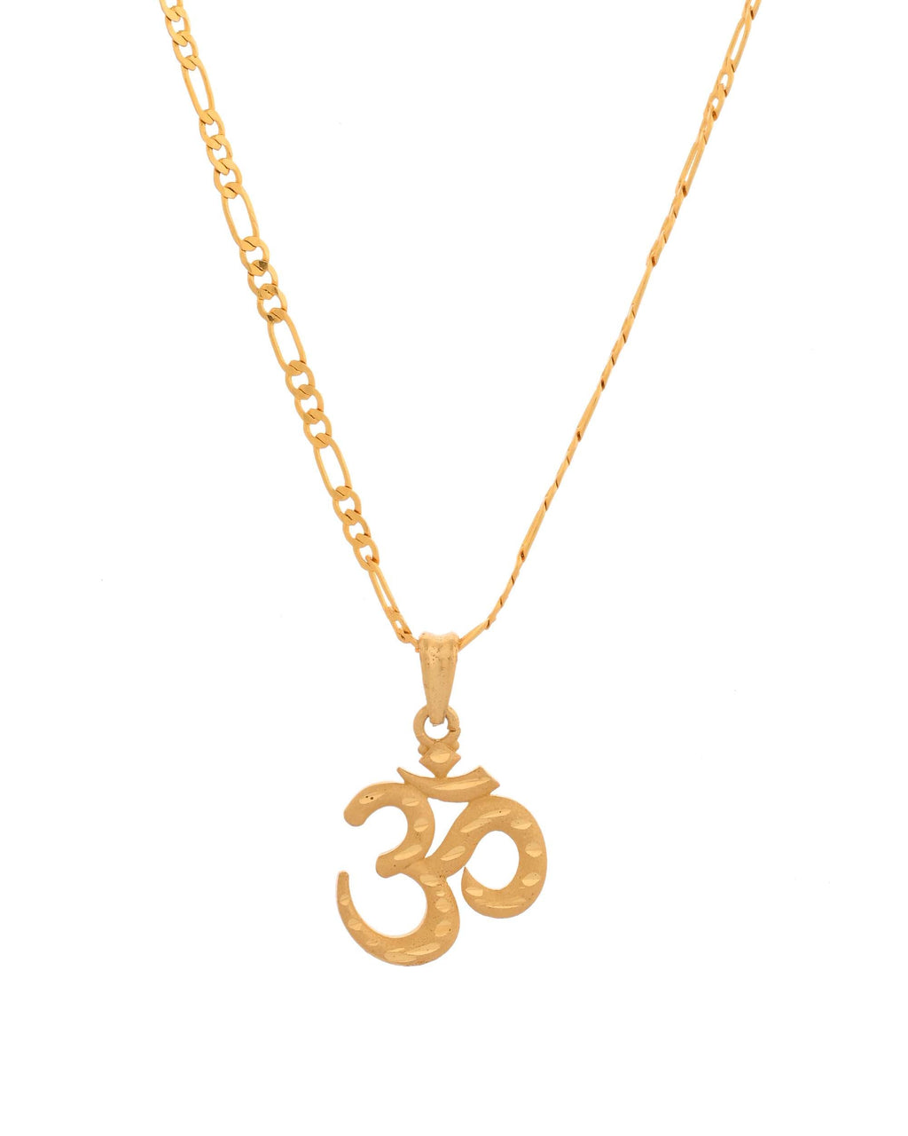 Jewels Nest Gold-Toned Om Pendant Chain for Men & Women | Devotional Lord Shiva Jewelry