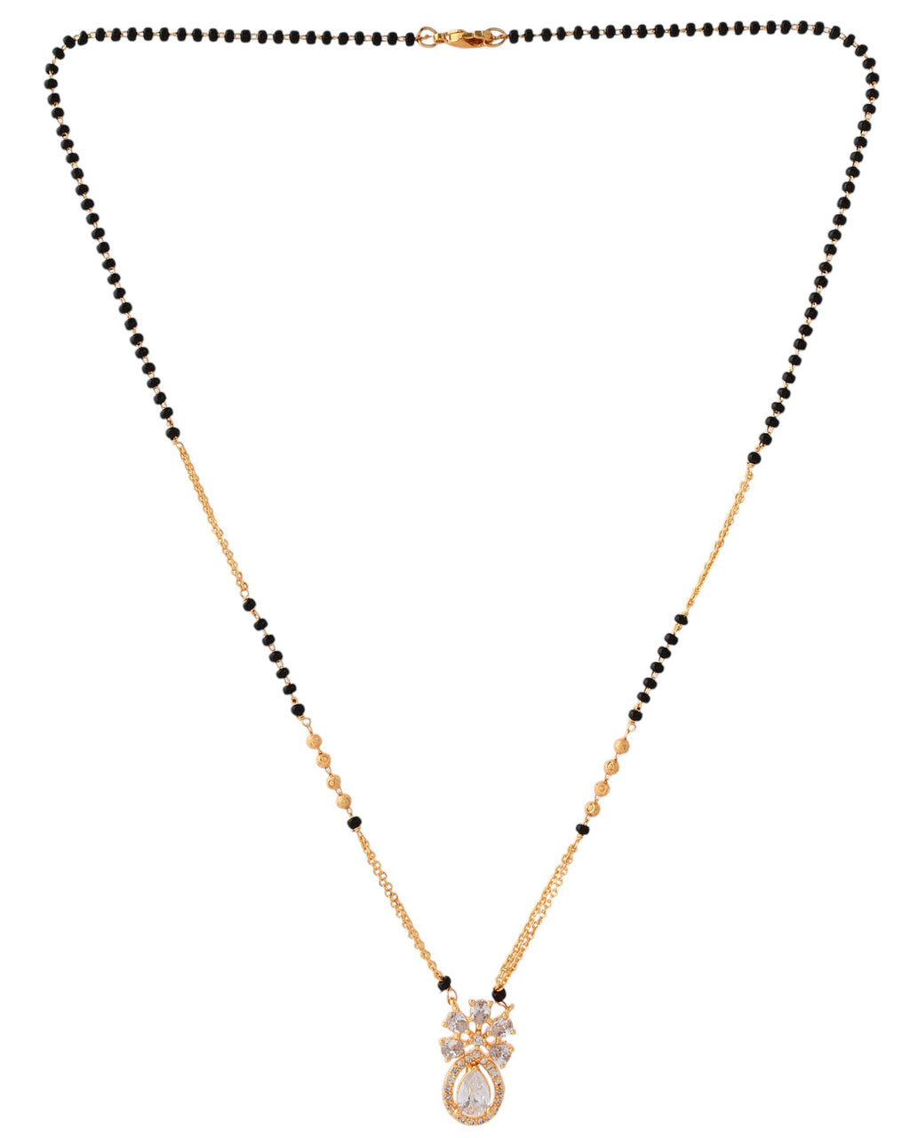 Jewels Nest Elegant Floral Pendant Gold-Polished Mangal Sutra