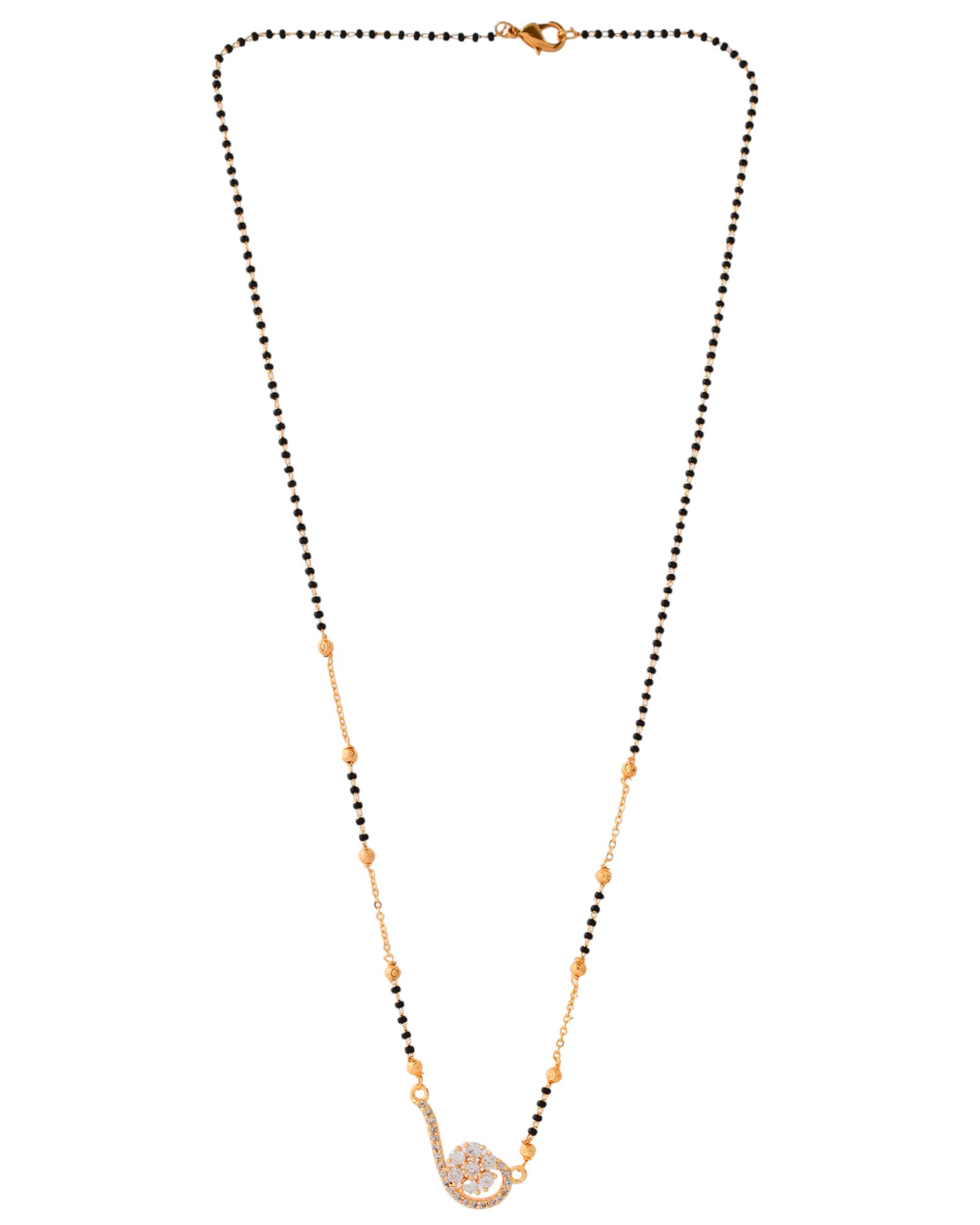 Jewels Nest Elegant Swirl Gold-Polished Mangal Sutra