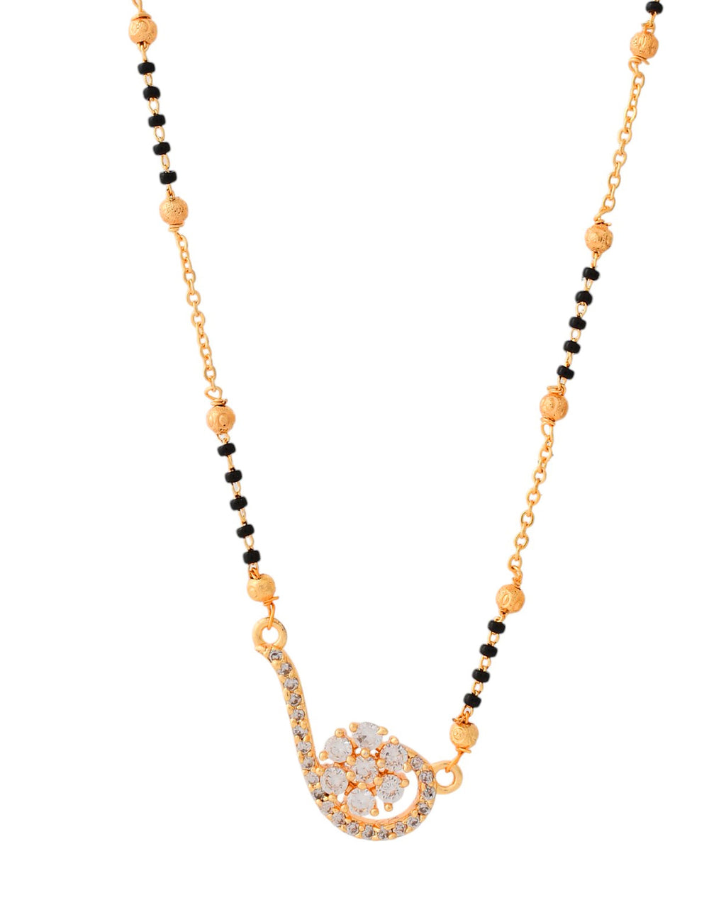 Jewels Nest Elegant Swirl Gold-Polished Mangal Sutra
