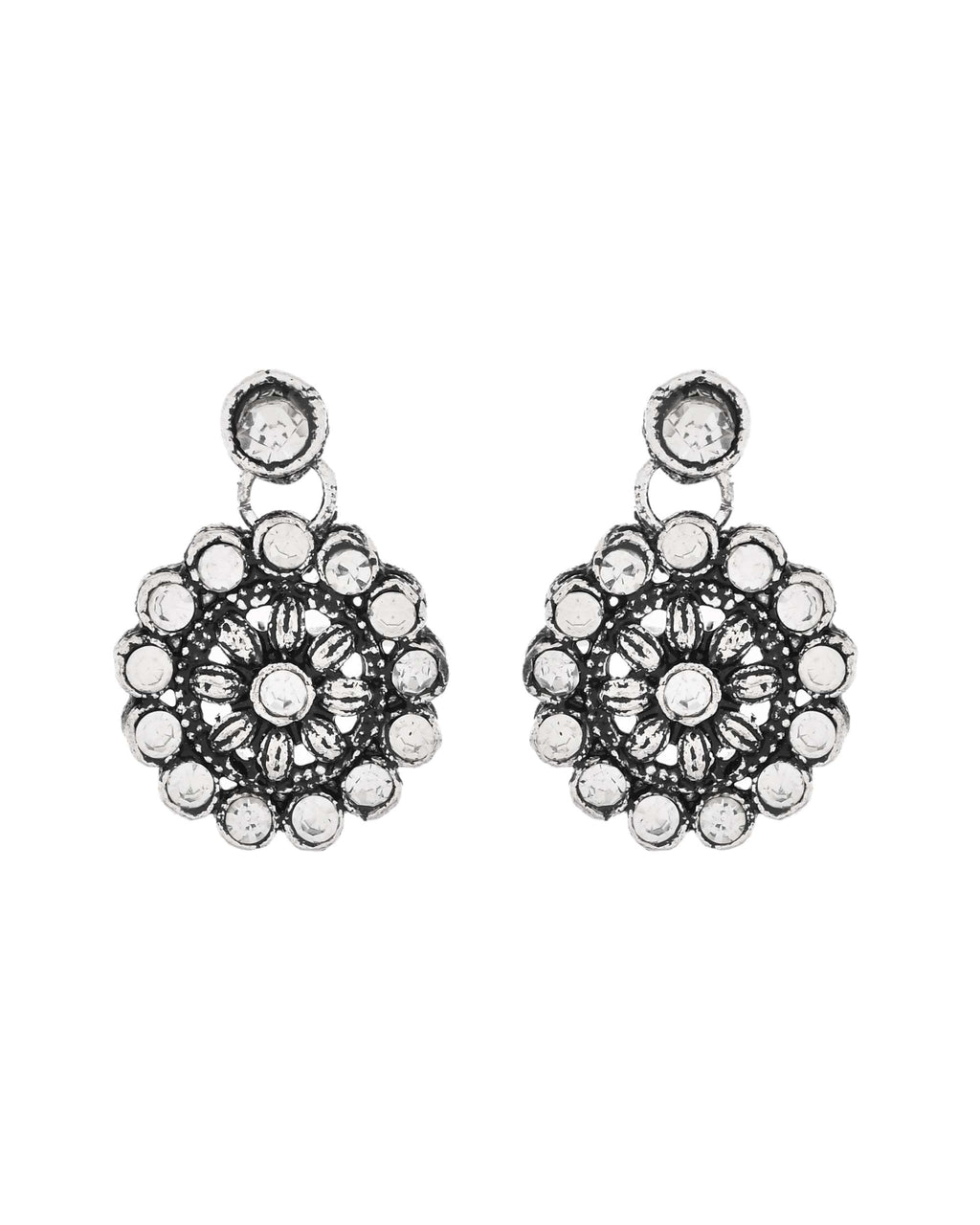 Jewels Nest Oxidised Silver Floral Necklace – Tribal Choker for Ethnic & Fusion Wear