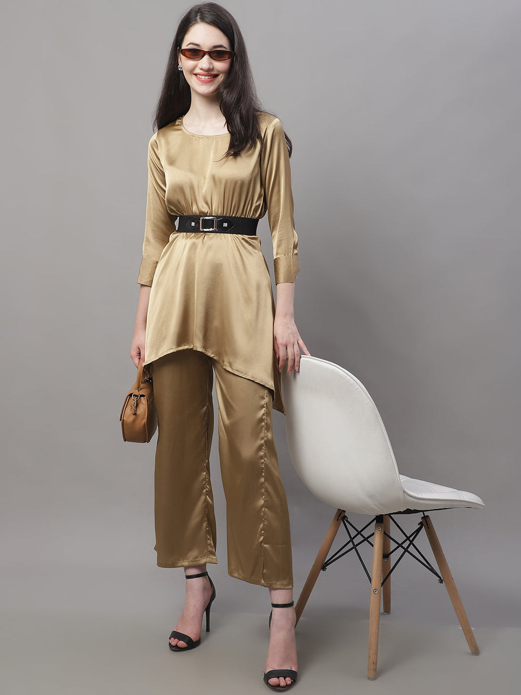Jainish Women's stylish Co-ords with belt - JGolden