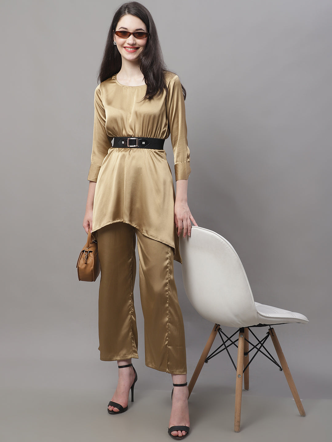 Jainish Women's stylish Co-ords with belt - JGolden