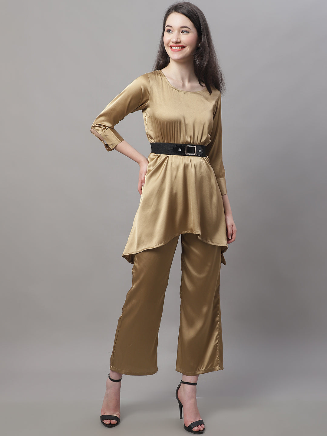 Jainish Women's stylish Co-ords with belt - JGolden