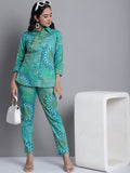 Jainish Women's WoGreen Printed Shirt and Trouser Co-ords Set
