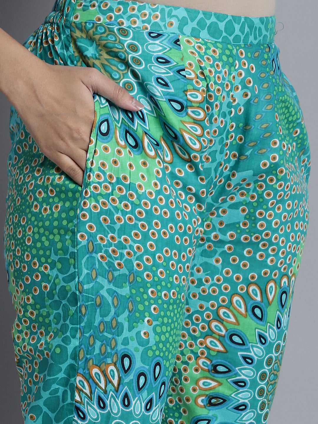 Jainish Women's WoGreen Printed Shirt and Trouser Co-ords Set