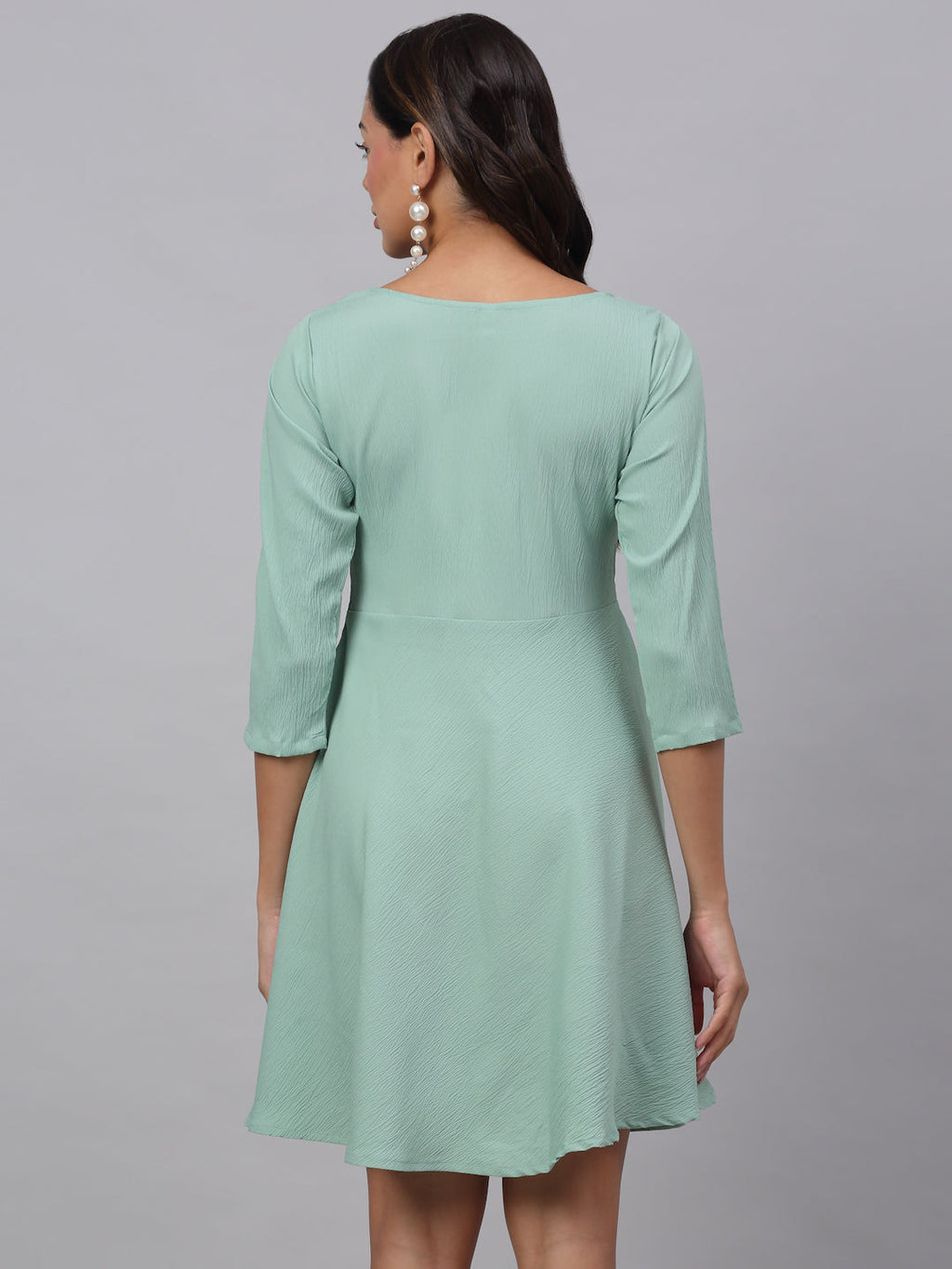 Jainish Women's Green A-Line Dress