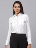 Jainish Women's White Solid Shirt - White