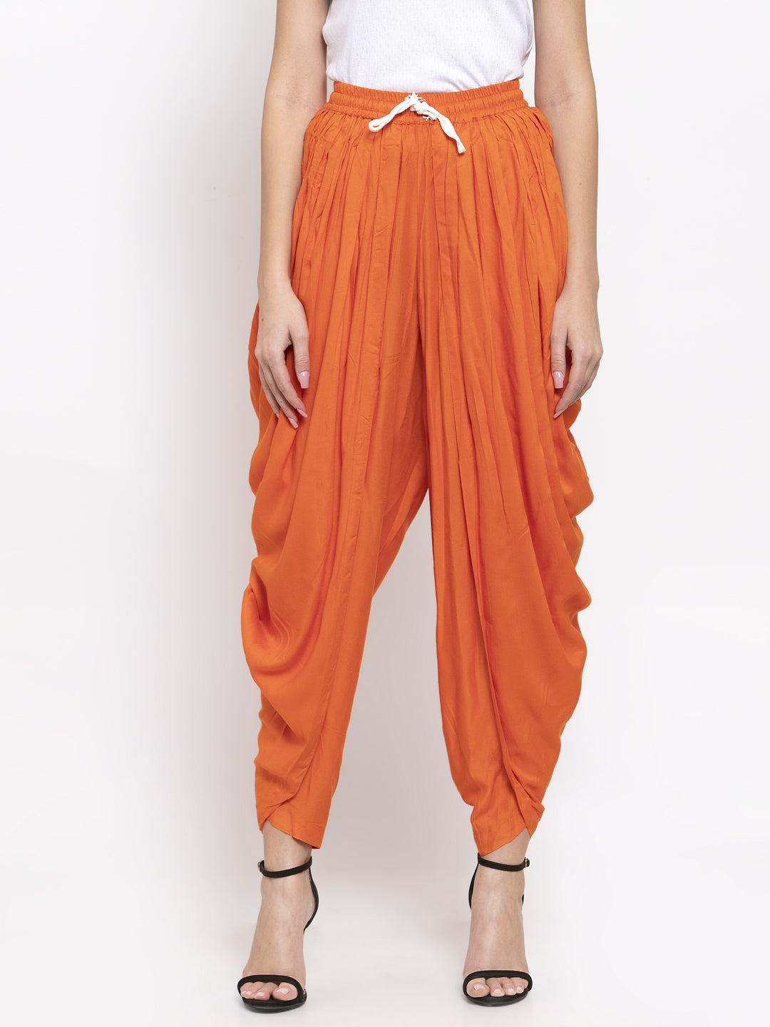 Jompers Women Orange Solid Dhoti