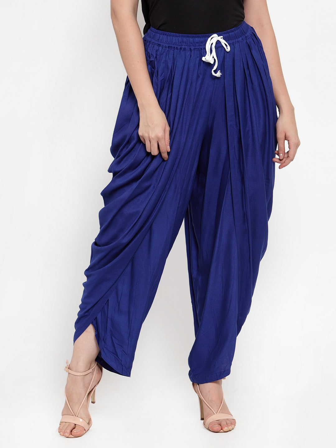 Jompers Women Royal-Blue Solid Dhoti
