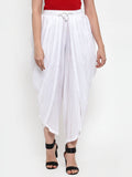 Jompers Women White Solid Dhoti