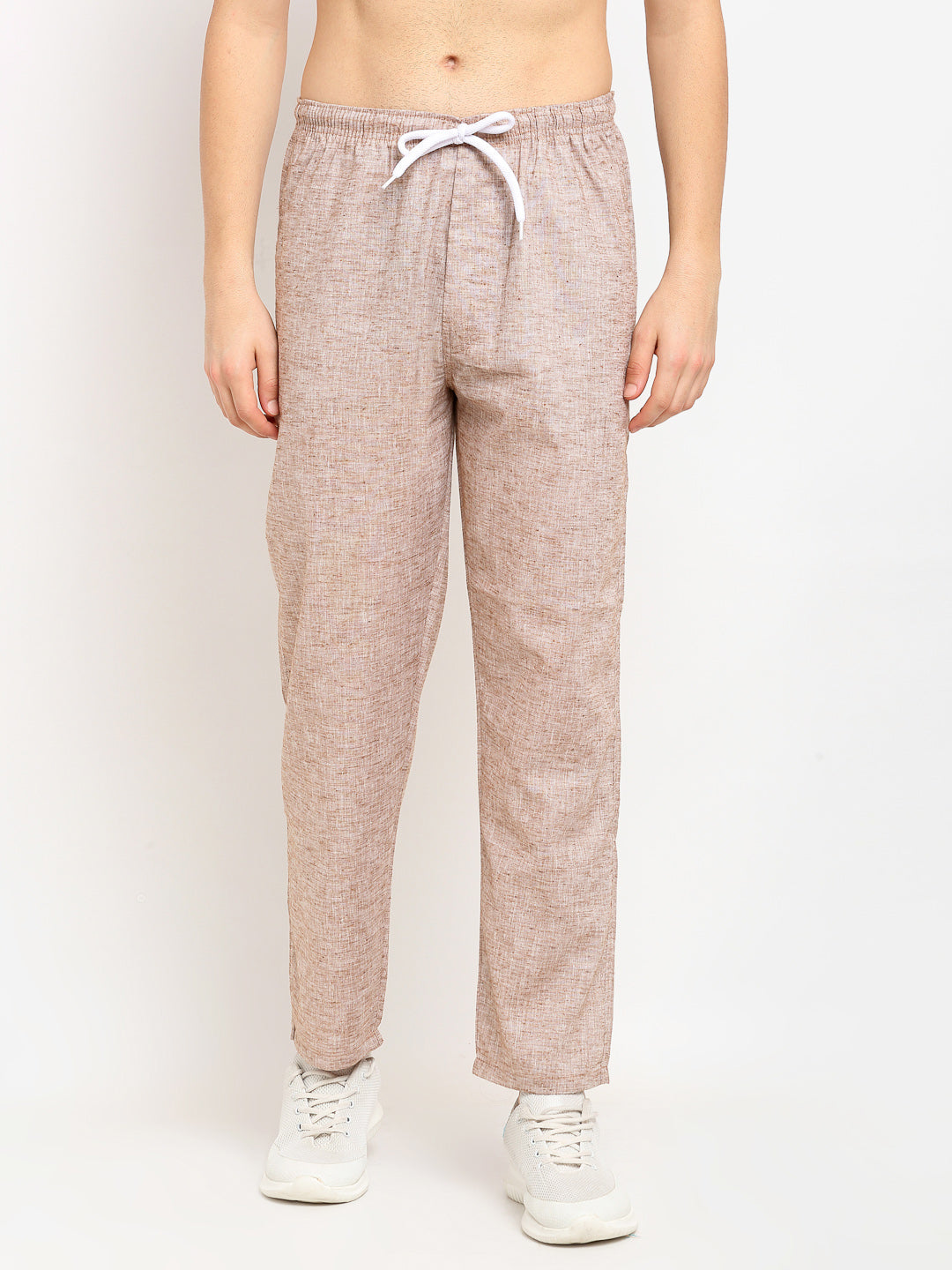 Jainish Men's Brown Linen Cotton Track Pants ( JOG 021Brown )