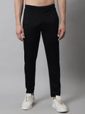 Jainish Men's Black Solid Streachable Lycra Trackpants