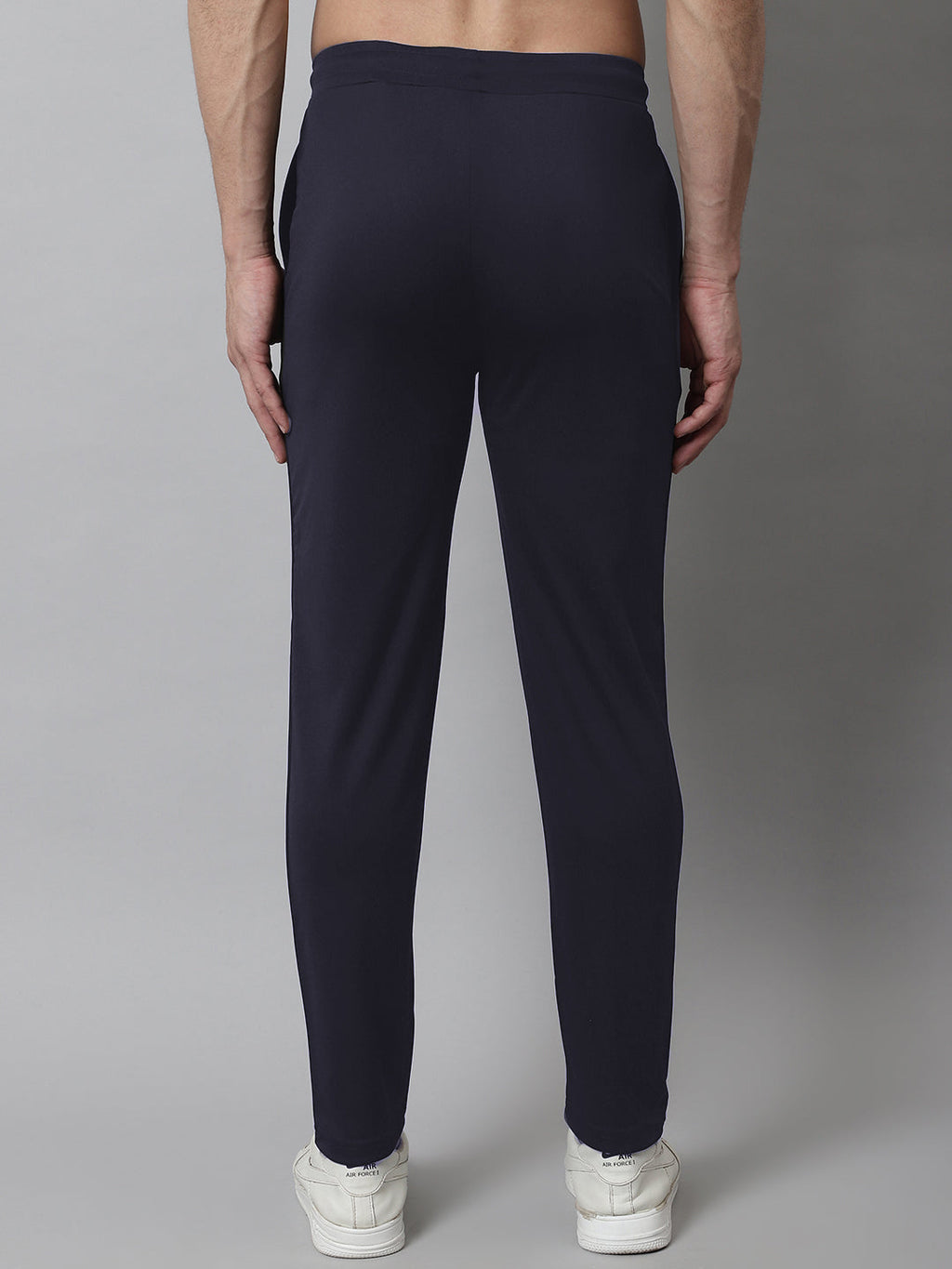 Jainish Men's Navy Blue Solid Streachable Lycra Trackpants