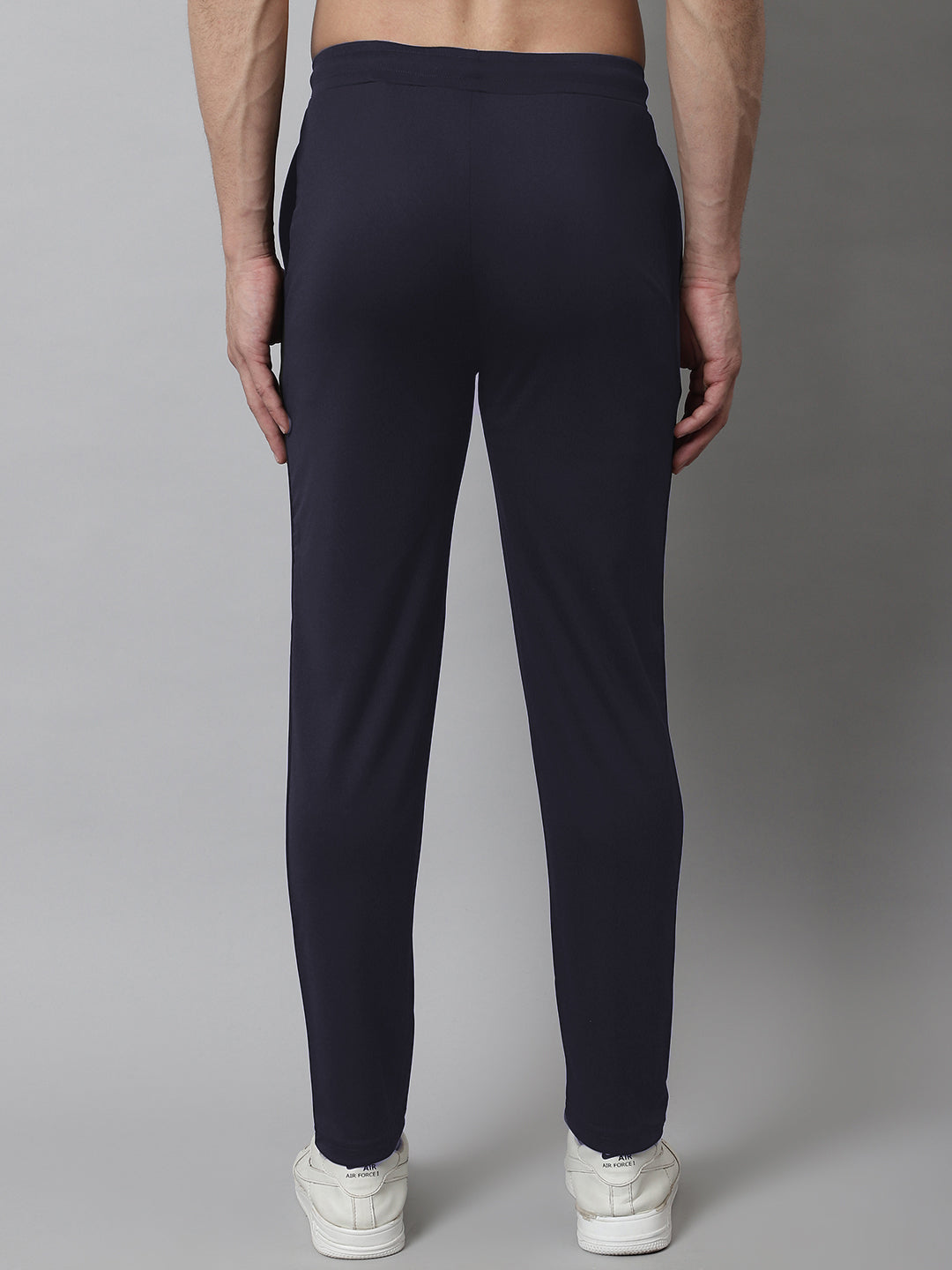 Jainish Men's Navy Blue Solid Streachable Lycra Trackpants