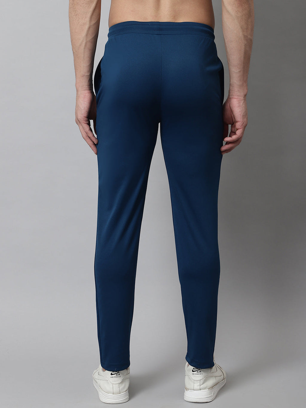 Jainish Men's Blue Solid Streachable Lycra Trackpants