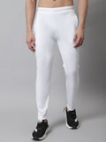 Jainish Men's White Solid Streachable Lycra Trackpants