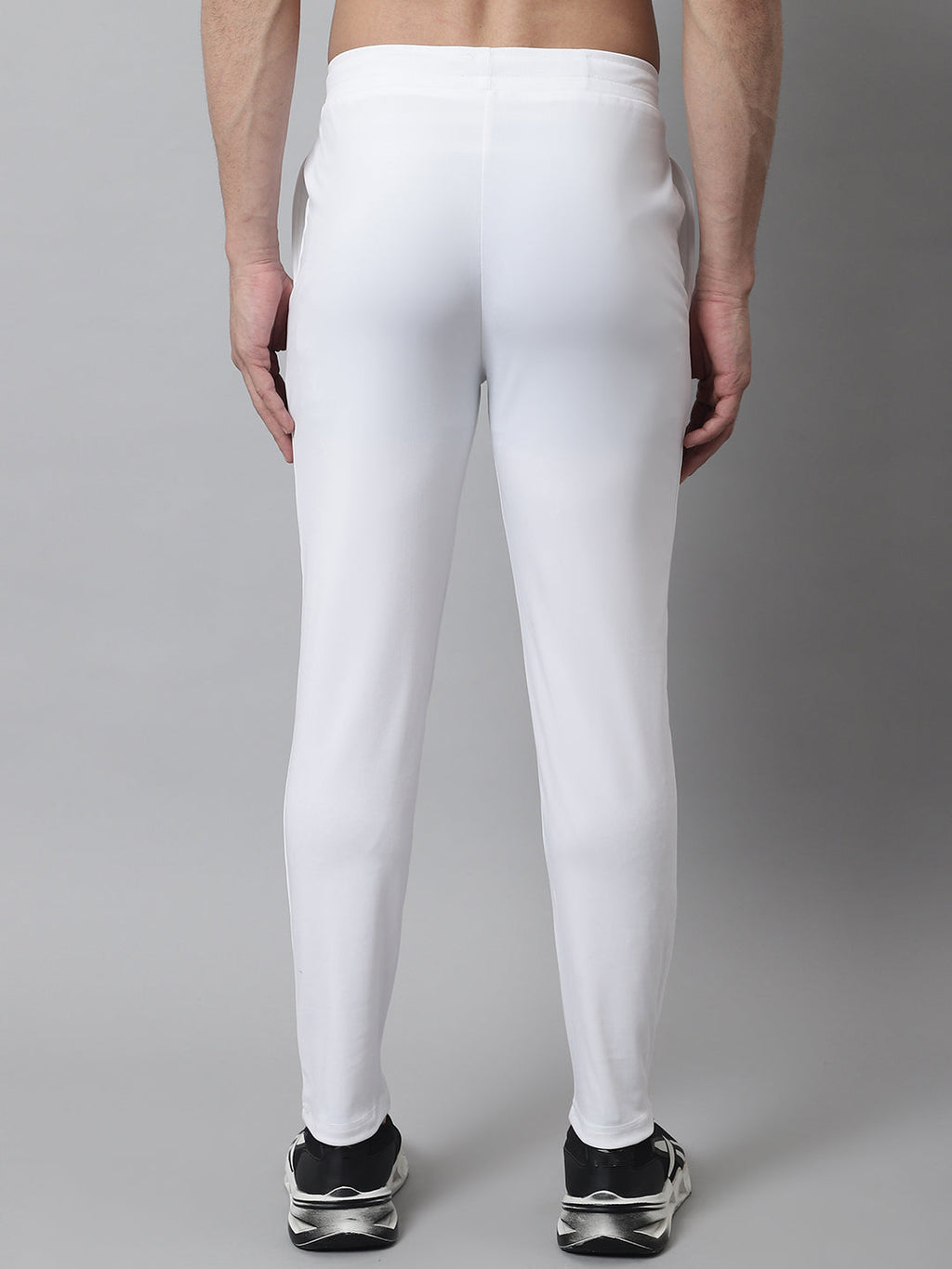 Jainish Men's White Solid Streachable Lycra Trackpants