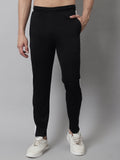 Jainish Men's Black and White Striped Streachable Lycra Trackpants